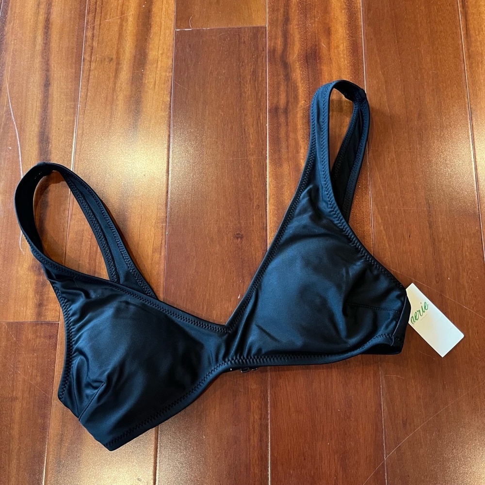 New NWT Aerie Black Bikini Top Swim Scoop Padded Size‎ Extra Small